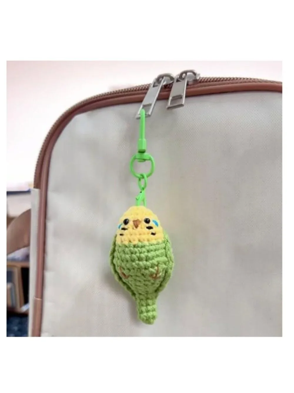 Handmade Crochet Bird Keychain Parrot Bag Pendant Car Accessory Gift